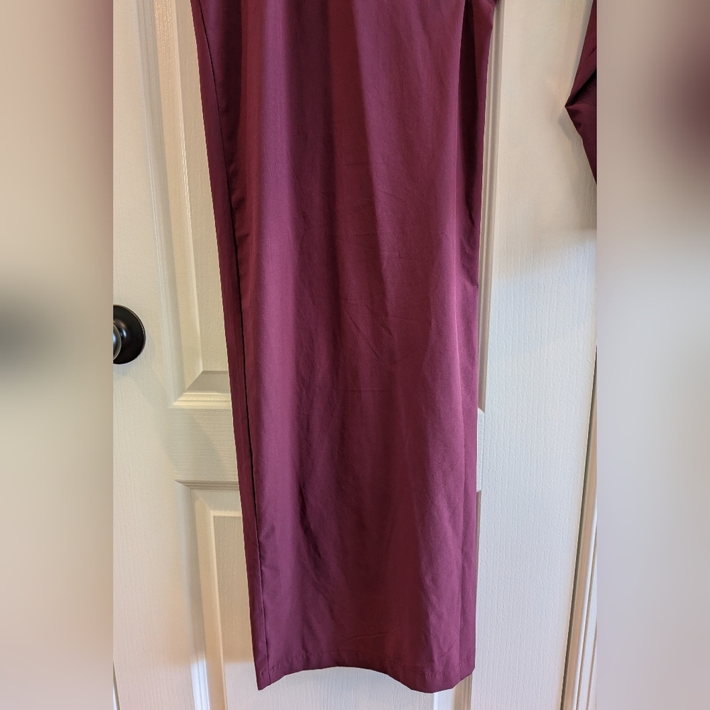 Halara Breezeful Wide Leg Jumpsuit Backless Pocket Burgundy Size S Flowy Resort - Picture 14 of 15